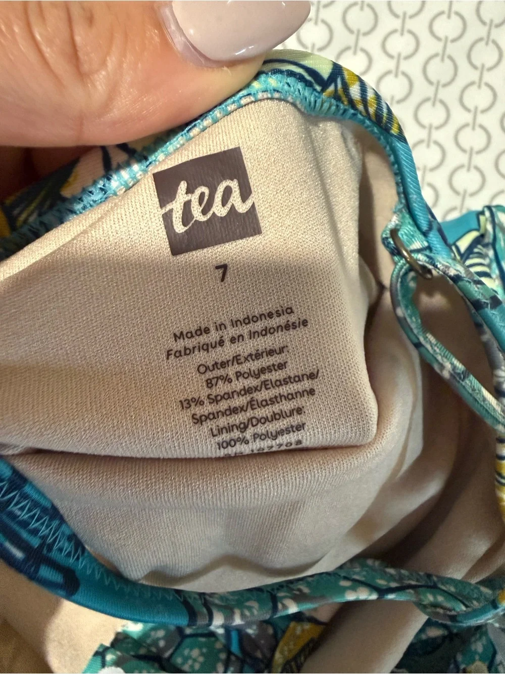 Tea Collection Teal Floral Ruffle-Strap One-Piece Swimsuit
